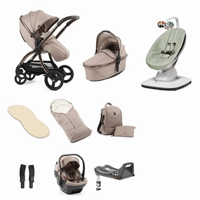 Egg 3 Luxury Shell i-Size Travel System - Houndstooth Almond (with FREE Mamaroo)
