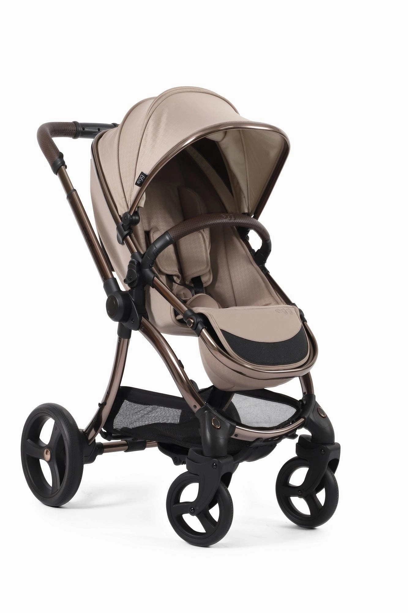 Egg 3 Luxury Shell i-Size Travel System - Houndstooth Almond (with FREE Mamaroo)