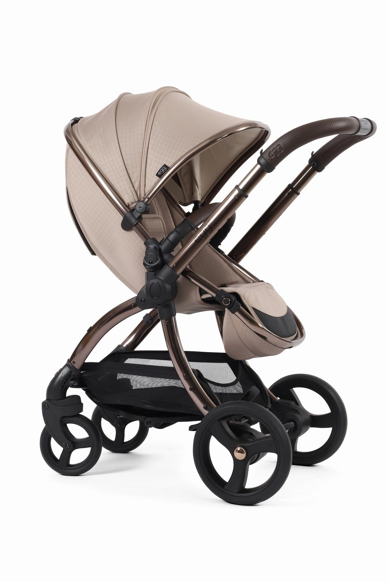 Egg 3 Luxury Shell i-Size Travel System - Houndstooth Almond (with FREE Mamaroo)