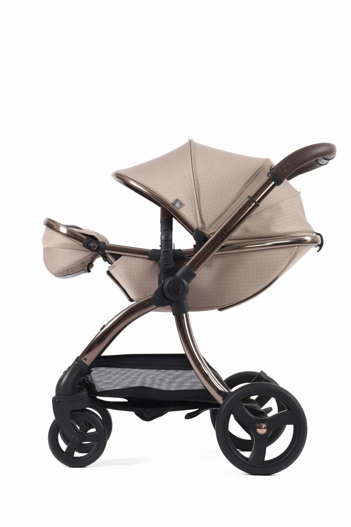 Egg 3 Luxury Shell i-Size Travel System - Houndstooth Almond (with FREE Mamaroo)