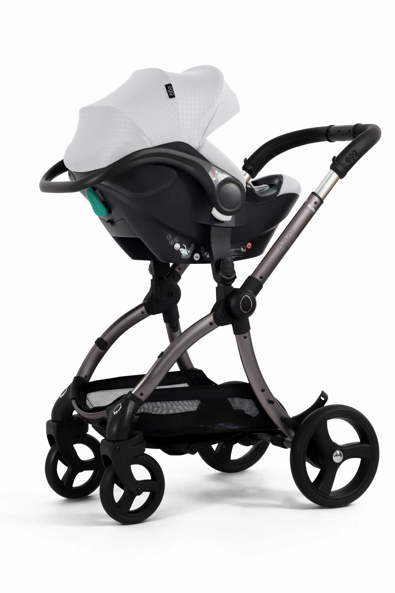 Egg 3 Luxury Shell i-Size Travel System - Houndstooth Silver