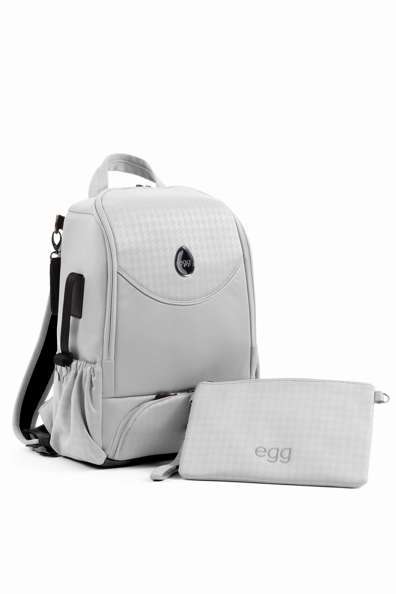 Egg 3 Luxury Shell i-Size Travel System - Houndstooth Silver