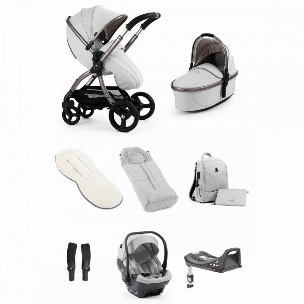Egg 3 Luxury Shell i-Size Travel System - Houndstooth Silver