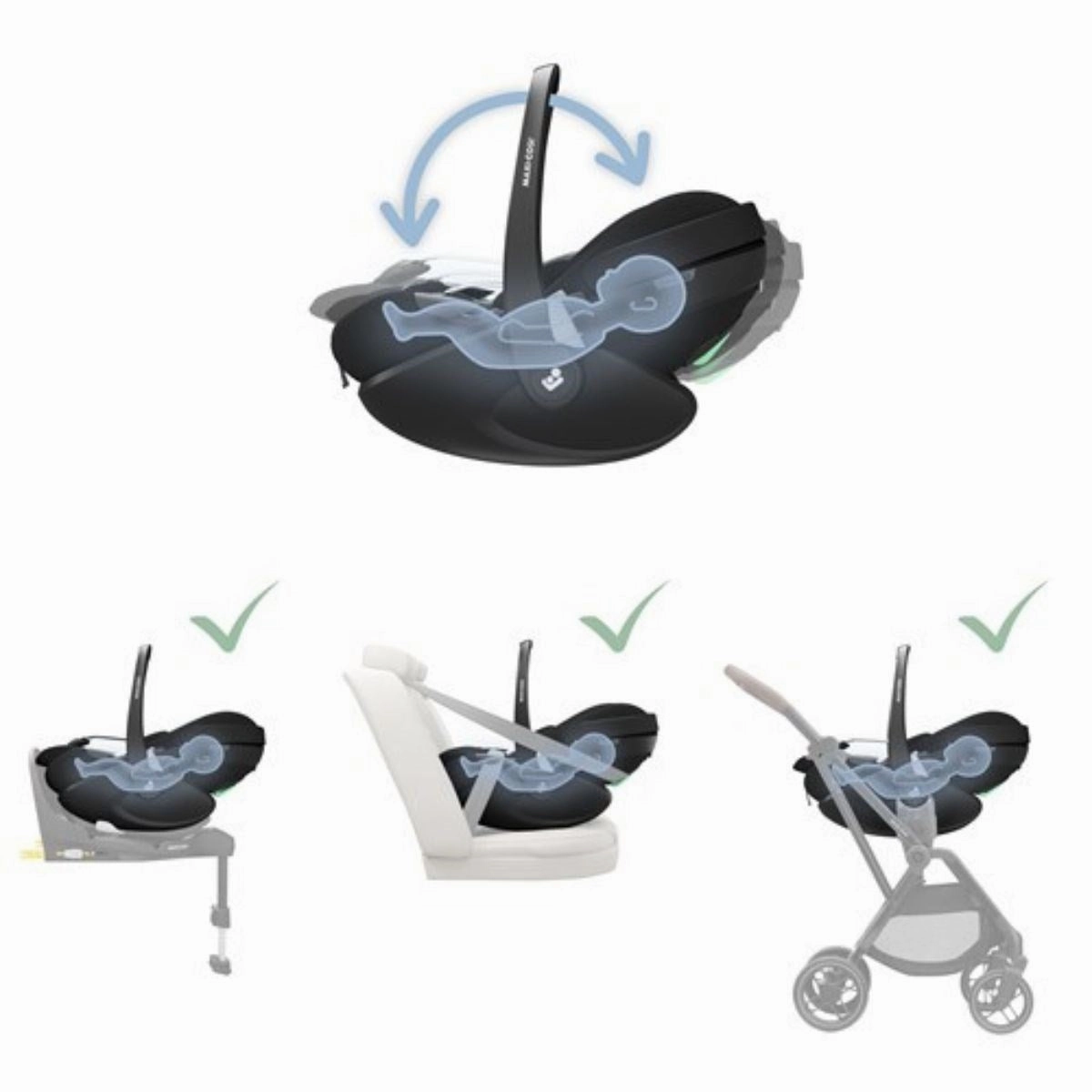 Egg 3 Premium Travel System Bundle in Feather, With Car Seat & Base