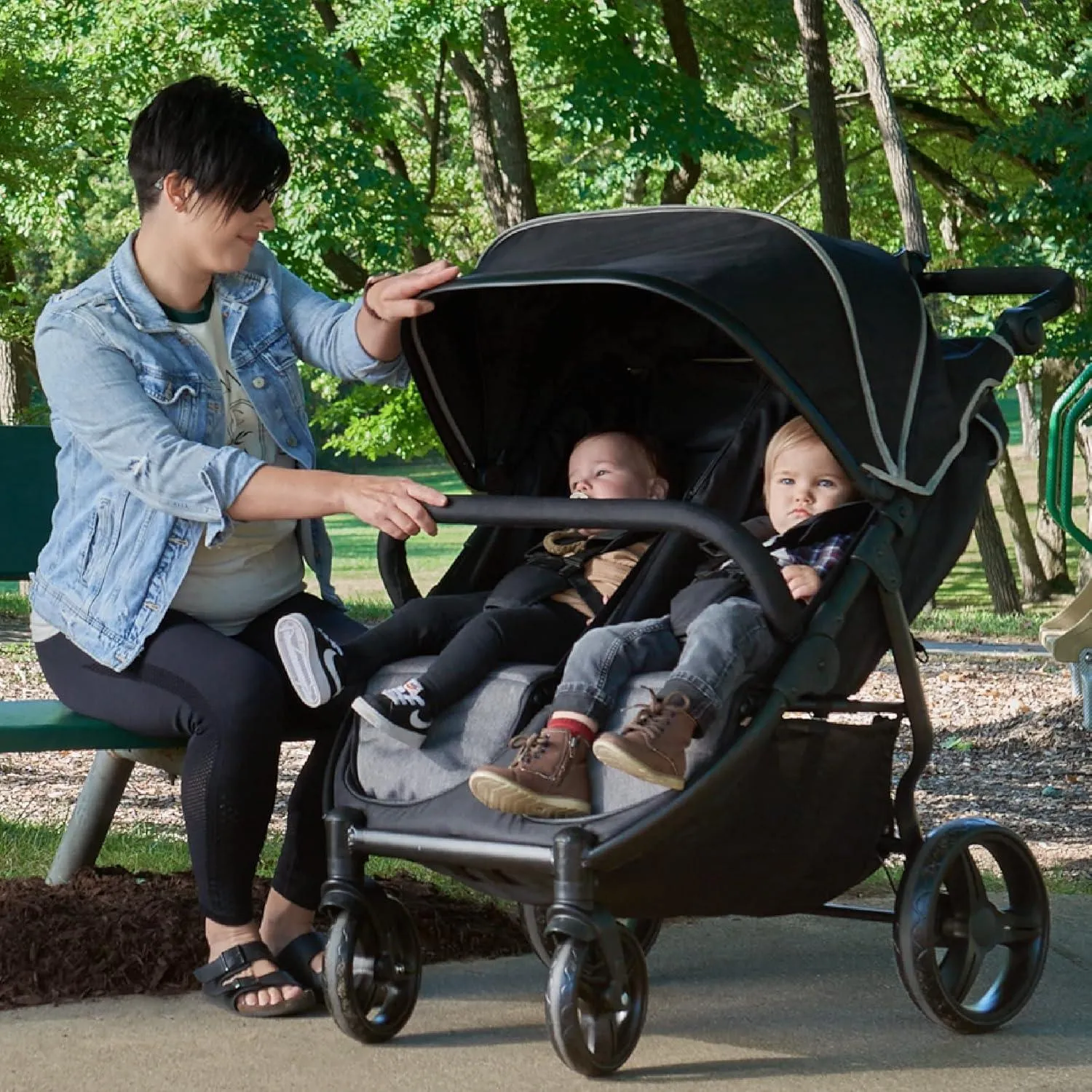 Foundations Roadster Duo Stroller, Black/Gray