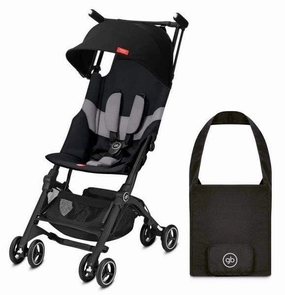 GB Pockit Plus All-Terrain Stroller with Travel Bag and Raincover - Velvet Black