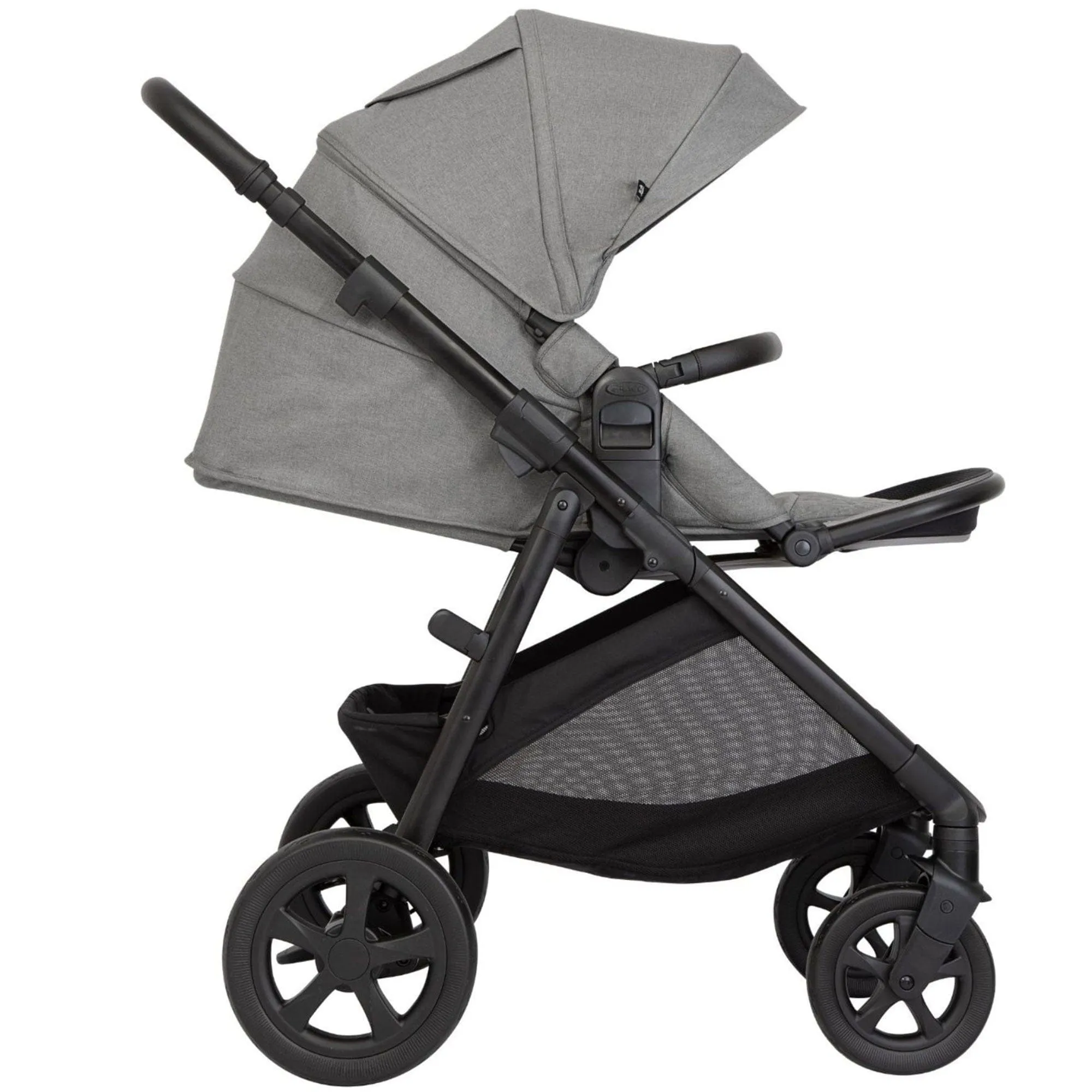 Graco Near2Me DLX Trio (Pushchair, Carrycot, Snuglite & Snugturn) - Ash/Black