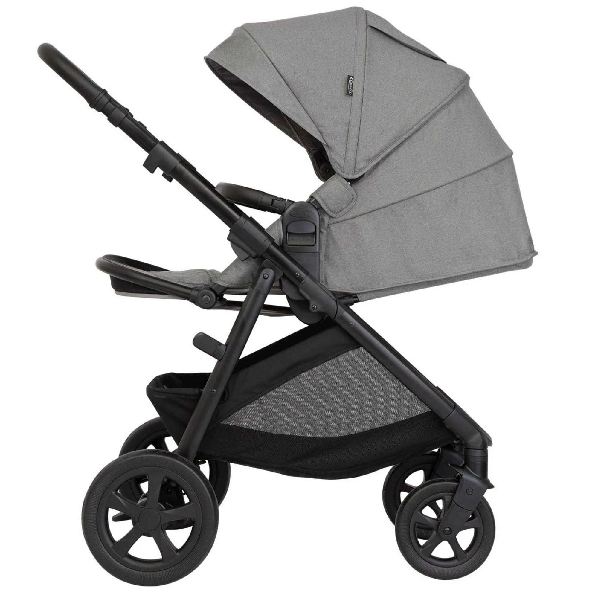 Graco Near2Me DLX Trio (Pushchair, Carrycot, Snuglite & Snugturn) - Ash/Black