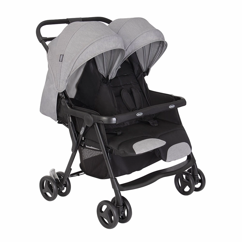 Graco Duorider Double Pushchair With Raincover - Steeple Gray