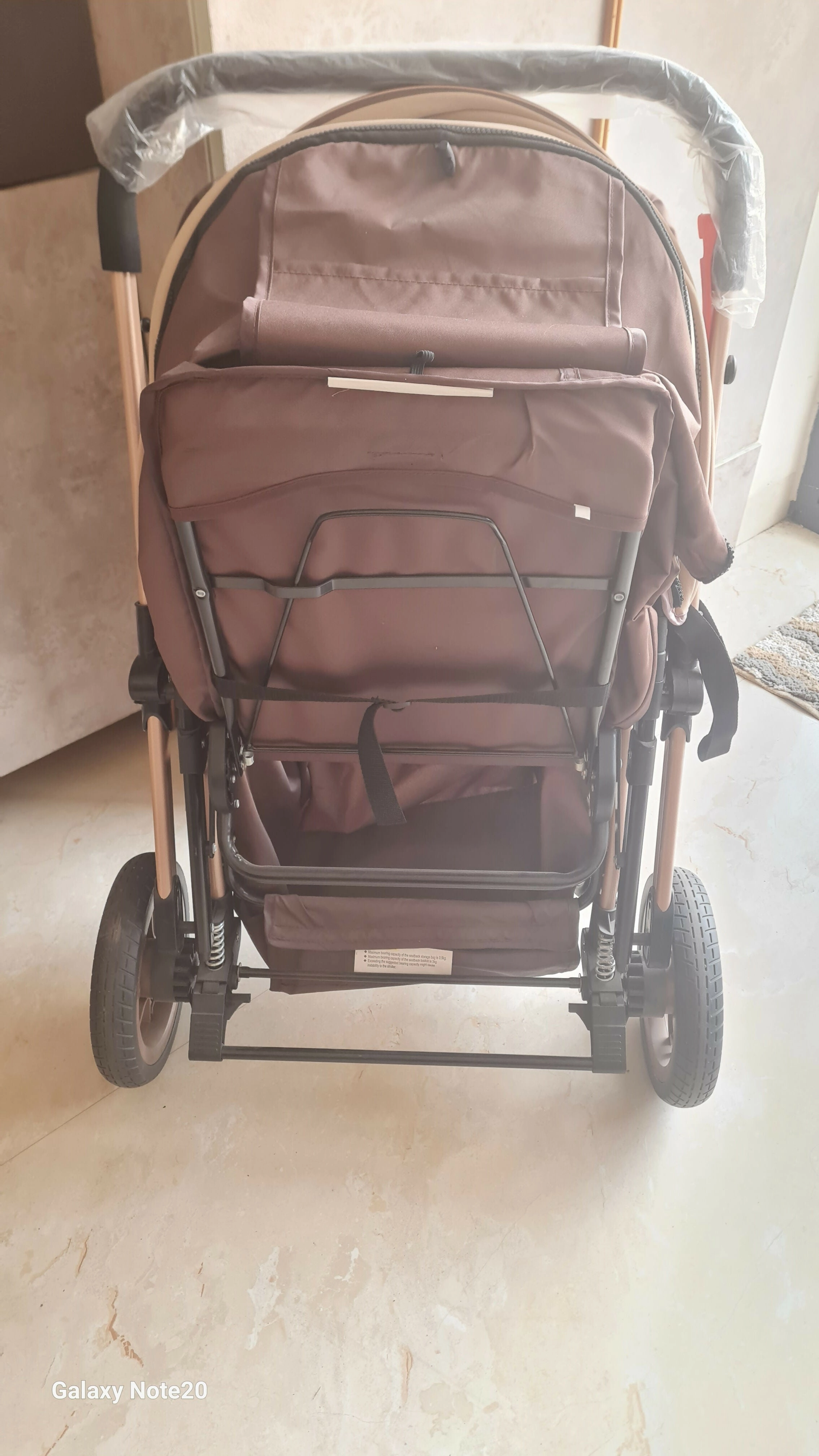 HUNY HUNY 3- in-1  Reversible Stroller/Pram Khakhee Rubber Wheels