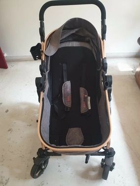 HUNY HUNY 3-In-1- Z Fold Best Stroller Pram - Grey Luxury Stroller