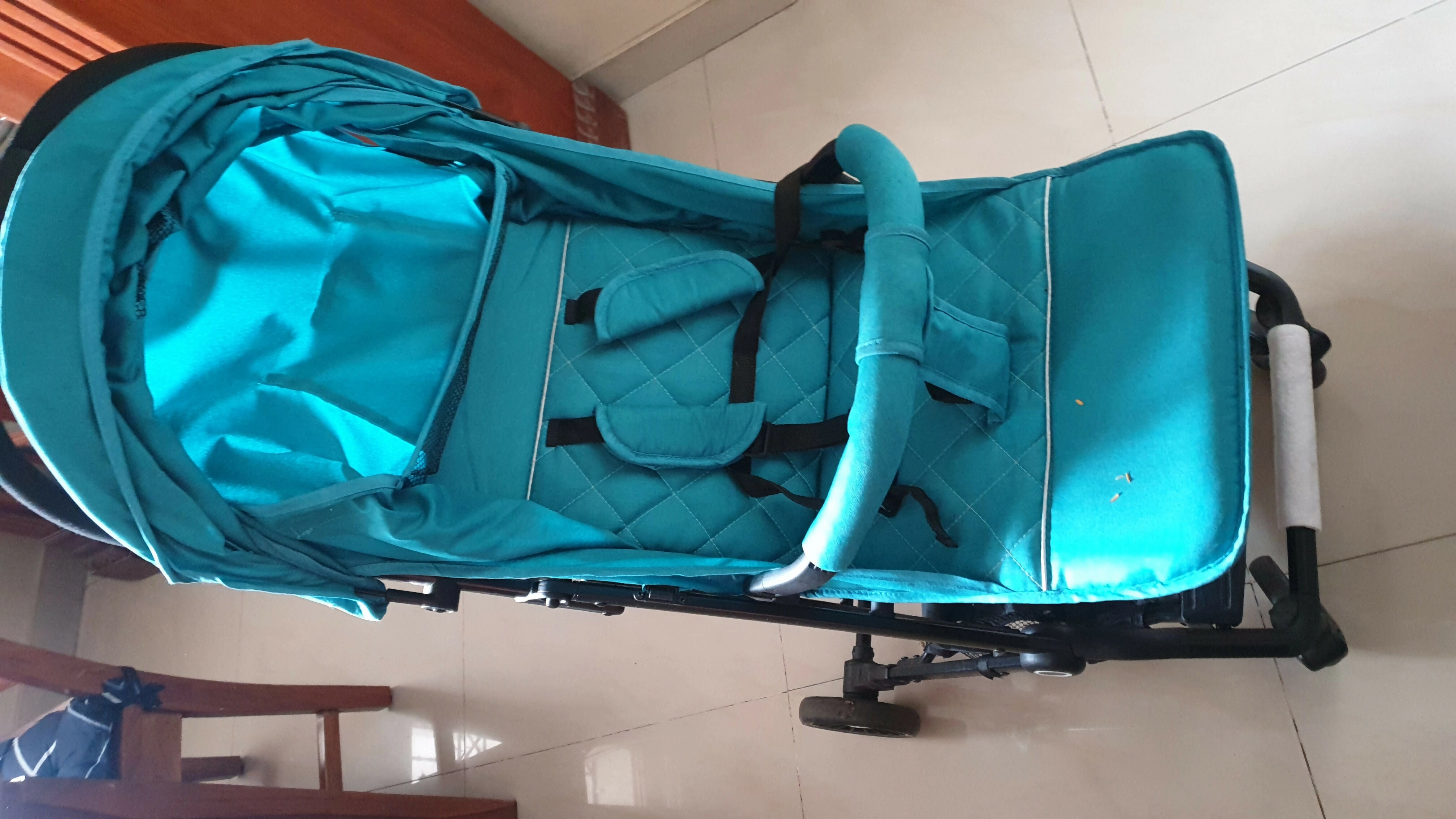 HUNY HUNY Z Fold Premium Travel Stroller/Pram - Blue (Small Fold Stroller)