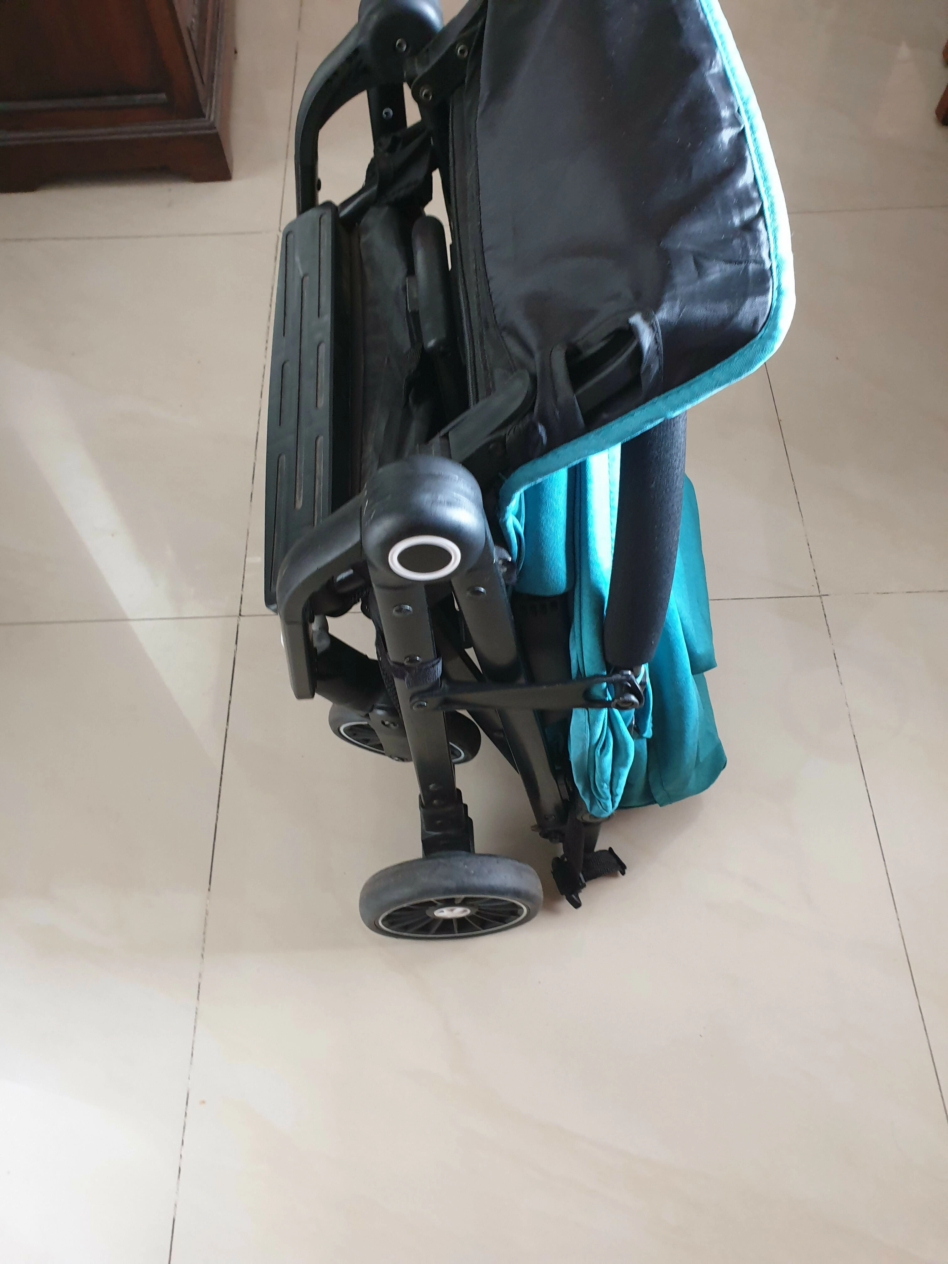 HUNY HUNY Z Fold Premium Travel Stroller/Pram - Blue (Small Fold Stroller)