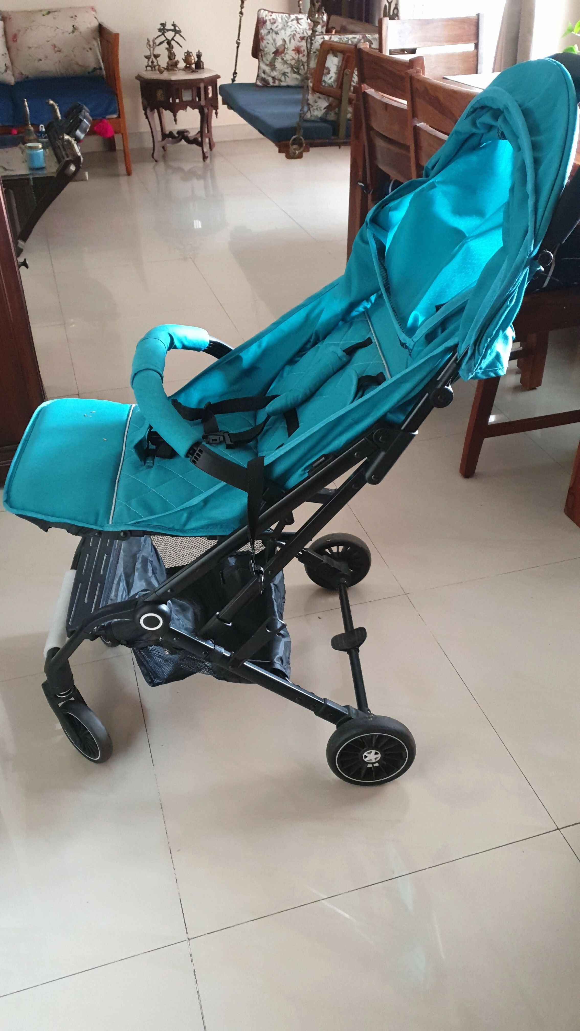 HUNY HUNY Z Fold Premium Travel Stroller/Pram - Blue (Small Fold Stroller)