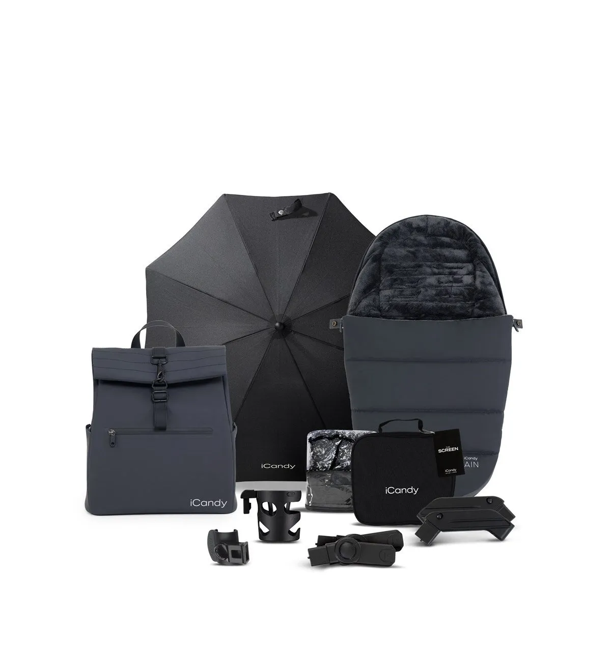 iCandy Peach 7 All-Terrain Complete Bundle   Maxi Cosi Cabriofix iSize Car Seat & Isofix Base - Storm Grey