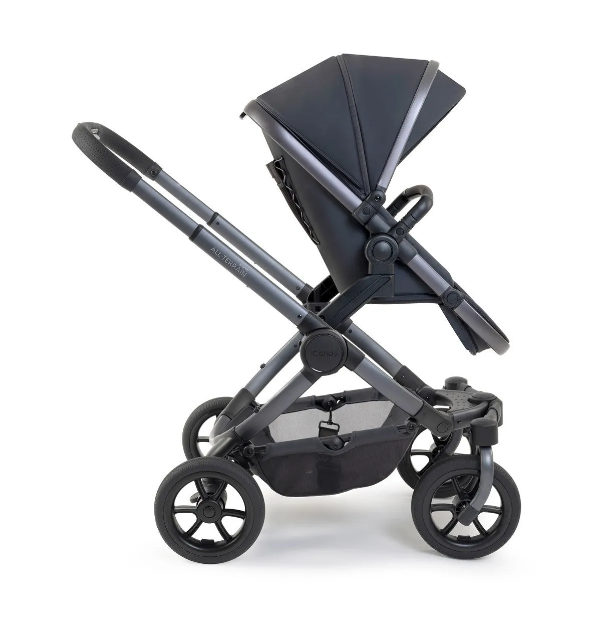 iCandy Peach 7 All-Terrain Complete Bundle   Maxi Cosi Cabriofix iSize Car Seat & Isofix Base - Storm Grey