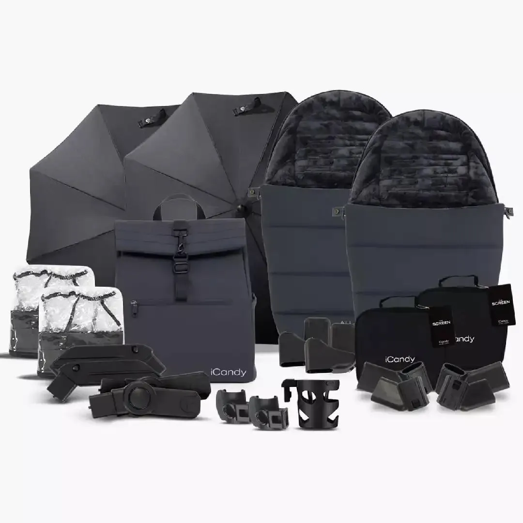 iCandy Peach 7 All-Terrain Storm Twin - Complete Car Seat Bundle