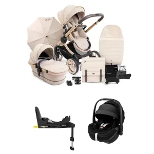 iCandy Peach 7 Complete Bundle with Maxi-Cosi Pebble 360 Pro Car Seat & Base - Biscotti