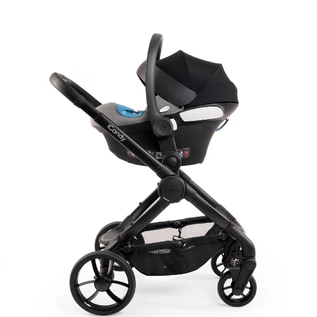 iCandy Peach 7 Complete Bundle with Maxi-Cosi Pebble 360 Pro Car Seat & Base - Black Edition