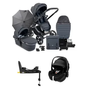 iCandy Peach 7 Complete Bundle with Maxi-Cosi Pebble 360 Pro Car Seat & Base - Dark Grey Edition