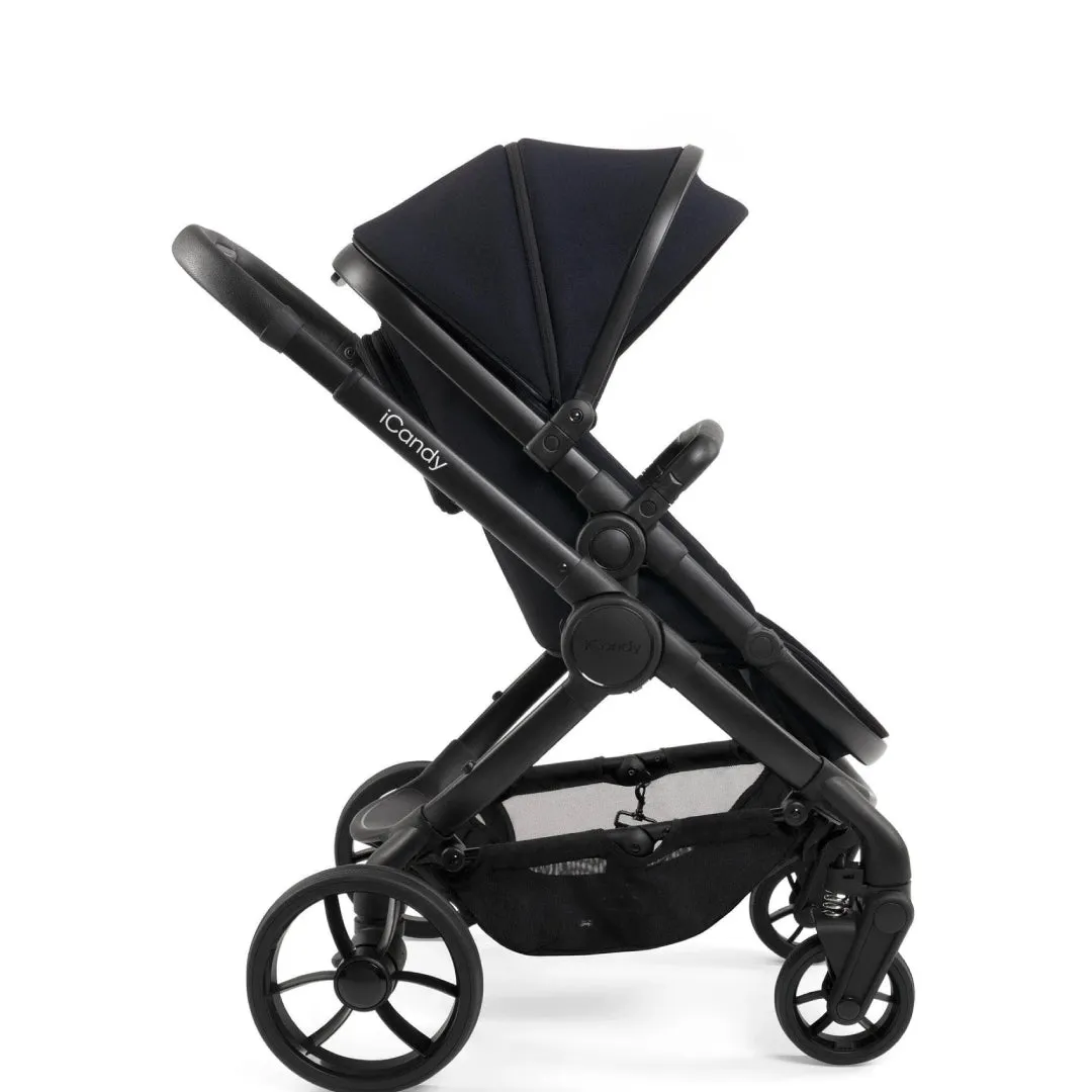 iCandy Peach 7 Complete Pushchair Bundle with Cloud T Car Seat & Base - Black Edition