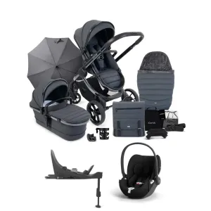 iCandy Peach 7 Complete Pushchair Bundle with Cloud T Car Seat & Base - Dark Grey Edition