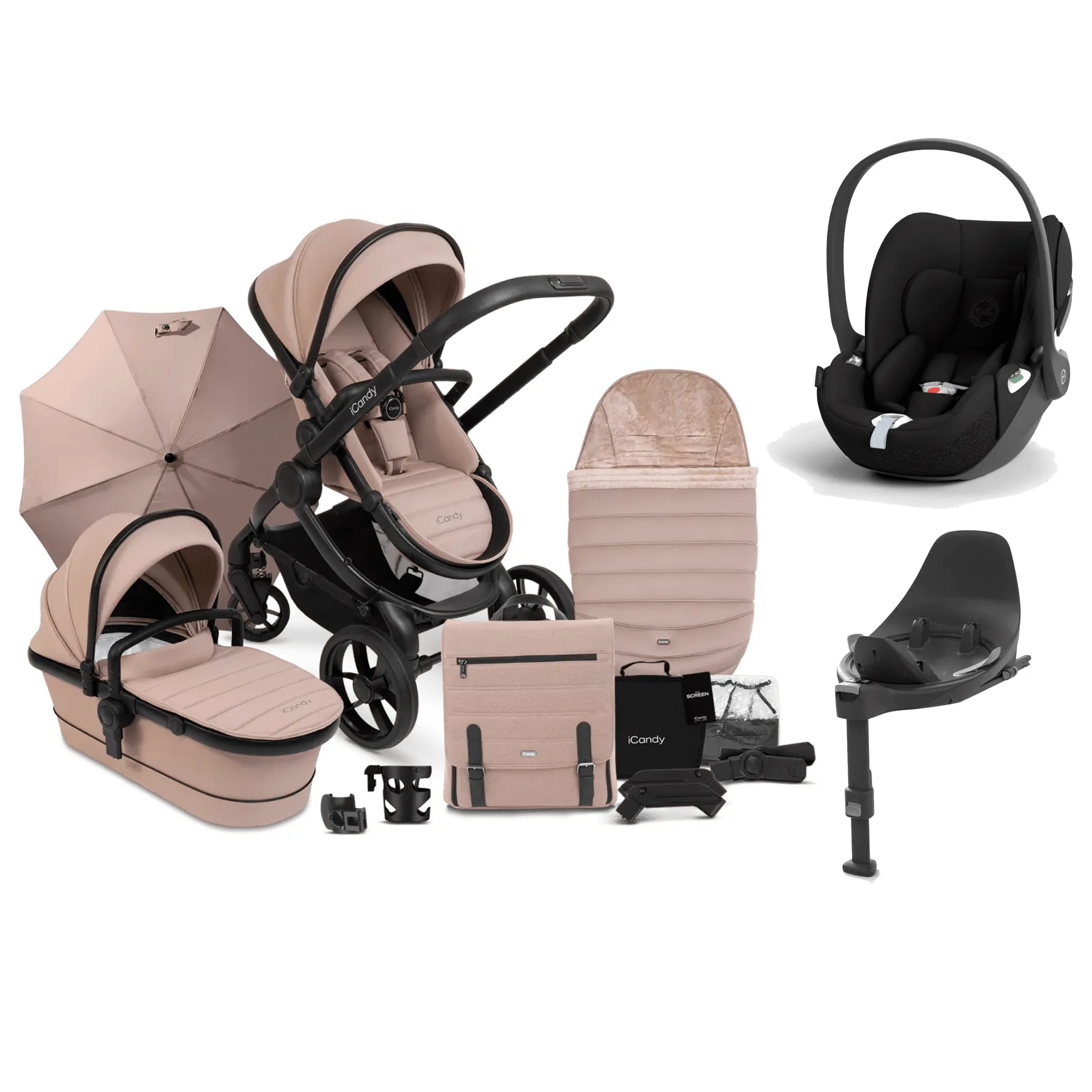 iCandy Peach 7 Cybex Cloud T Complete Travel System Bundle - Cookie