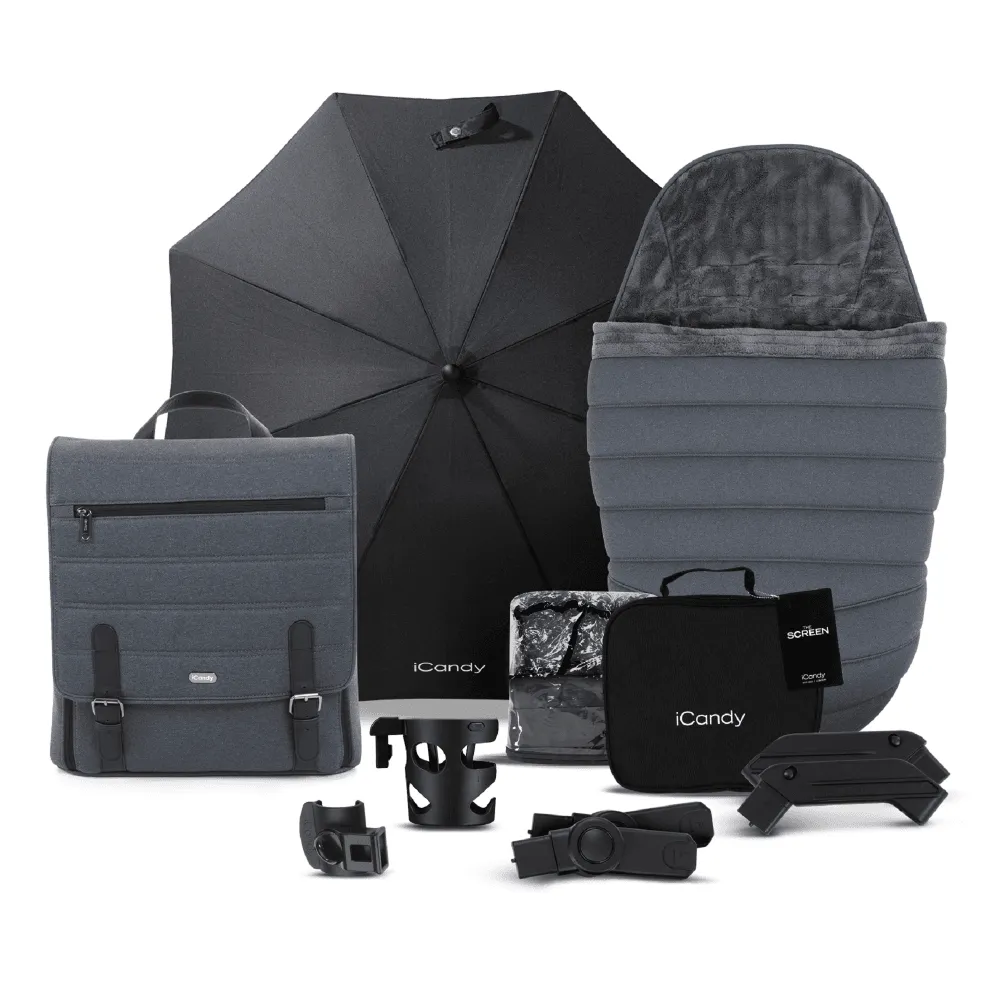 iCandy Peach 7 Cybex Cloud T Complete Travel System Bundle - Dark Grey