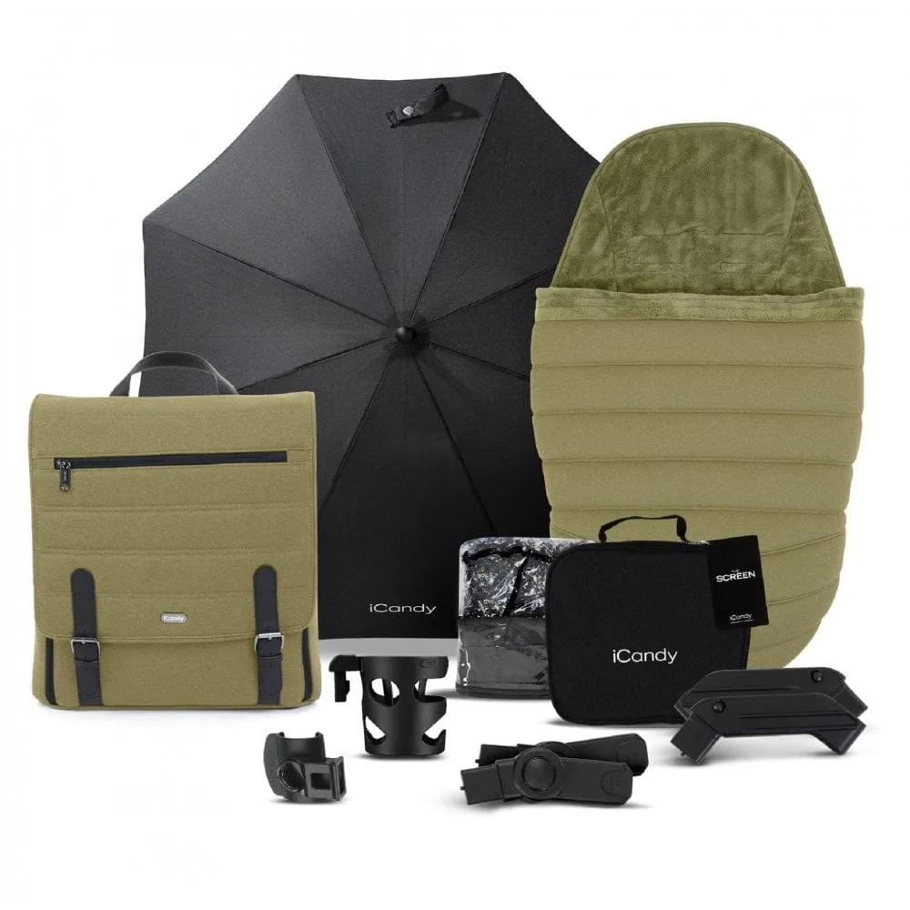 iCandy Peach 7 Cybex Cloud T Complete Travel System Bundle - Olive