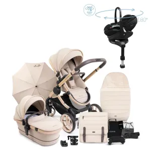 iCandy Peach 7 Luxury Travel System, Maxi-Cosi Pebble 360 Pro2 Car Seat & Base, Biscotti Edition