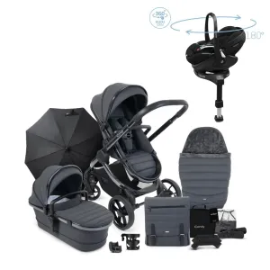 iCandy Peach 7 Luxury Travel System, Maxi-Cosi Pebble 360 Pro2 Car Seat & Base, Dark Grey