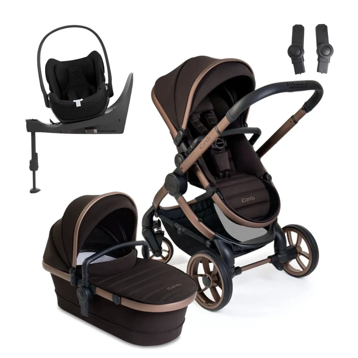 iCandy Peach 7 Luxury Travel System, Maxi-Cosi Pebble 360 Pro2 Car Seat & Base, Pecan Edition