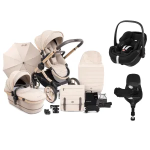 iCandy Peach 7 Maxi Cosi Pebble 360 PRO 2 Complete Travel System Bundle - Biscotti