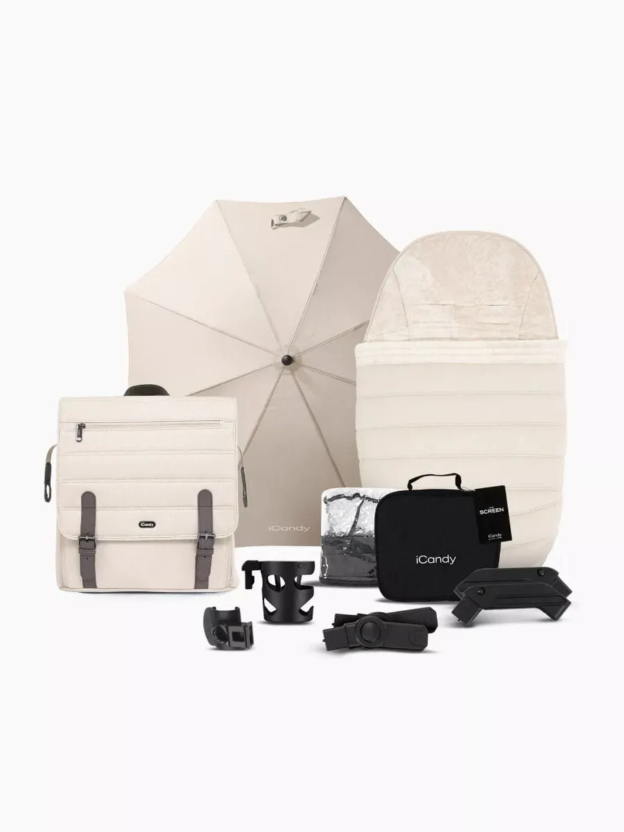 iCandy Peach 7 Maxi Cosi Pebble 360 PRO 2 Complete Travel System Bundle - Biscotti