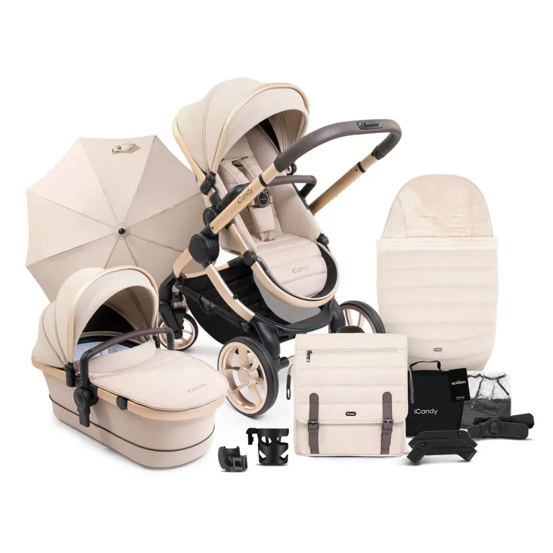 iCandy Peach 7 Pushchair and Carrycot Complete Bundle - Biscotti