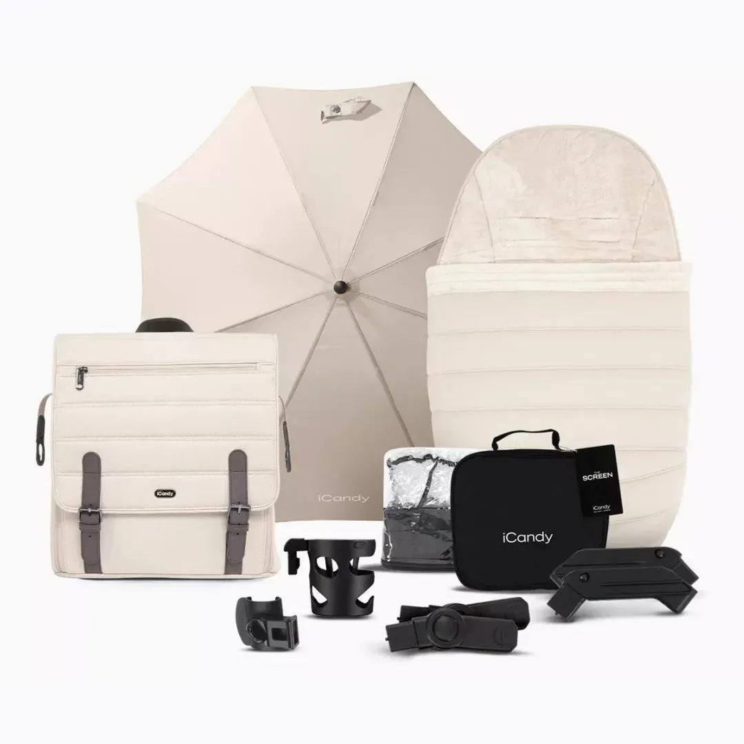 iCandy Peach 7 Pushchair and Carrycot Complete Bundle - Biscotti