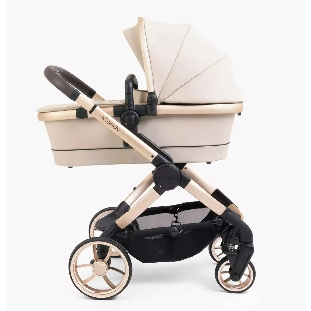iCandy Peach 7 Pushchair and Carrycot - Complete Car Seat Bundle - Biscotti