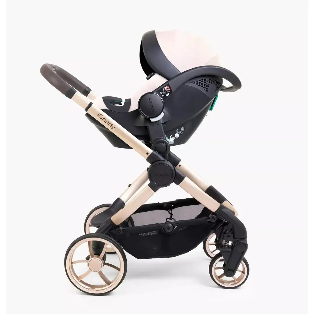 iCandy Peach 7 Pushchair and Carrycot - Complete Car Seat Bundle - Biscotti