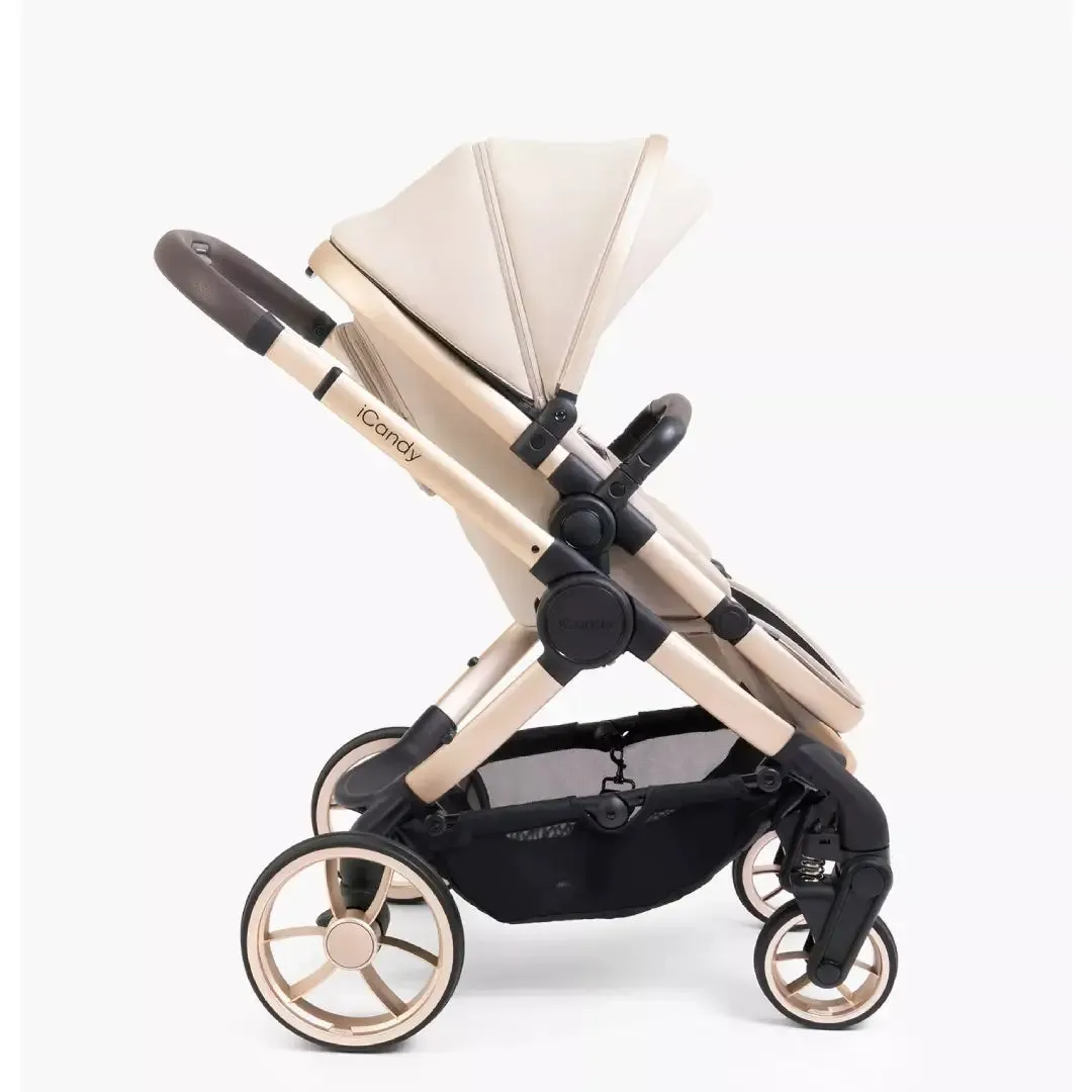 iCandy Peach 7 Pushchair and Carrycot - Complete Car Seat Bundle - Biscotti