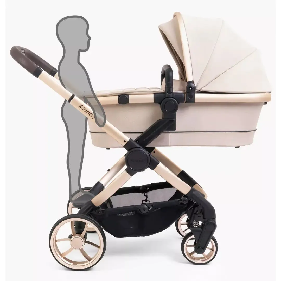 iCandy Peach 7 Pushchair and Carrycot - Complete Car Seat Bundle - Biscotti
