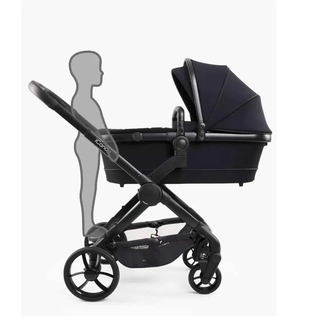 iCandy Peach 7 Pushchair and Carrycot - Complete Car Seat Bundle - Black Edition