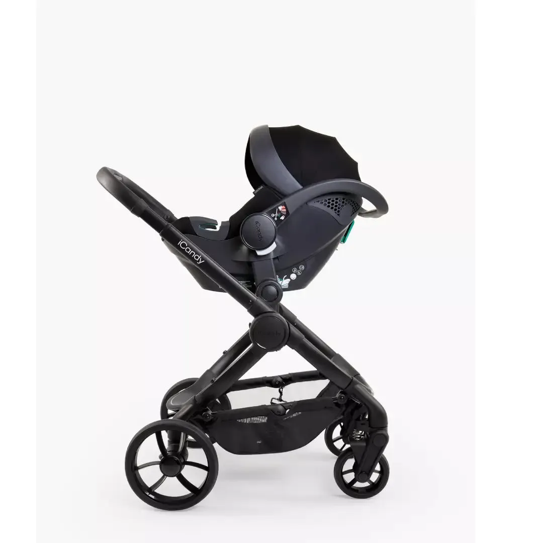 iCandy Peach 7 Pushchair and Carrycot - Complete Car Seat Bundle - Black Edition