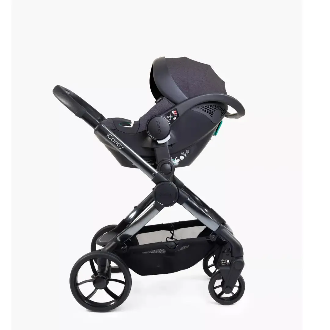 iCandy Peach 7 Pushchair and Carrycot - Complete Car Seat Bundle - Dark Grey Edition