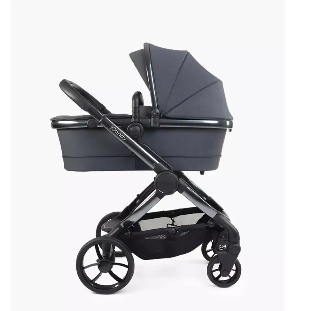 iCandy Peach 7 Pushchair and Carrycot - Complete Car Seat Bundle - Dark Grey Edition