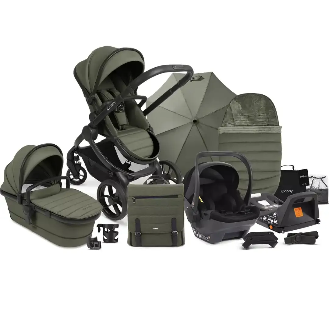 iCandy Peach 7 Pushchair and Carrycot - Complete Car Seat Bundle - Ivy