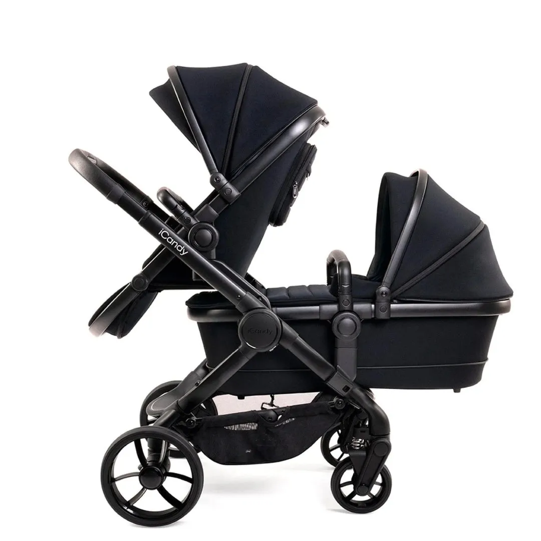iCandy Peach 7 Pushchair and Carrycot Double - Black Edition