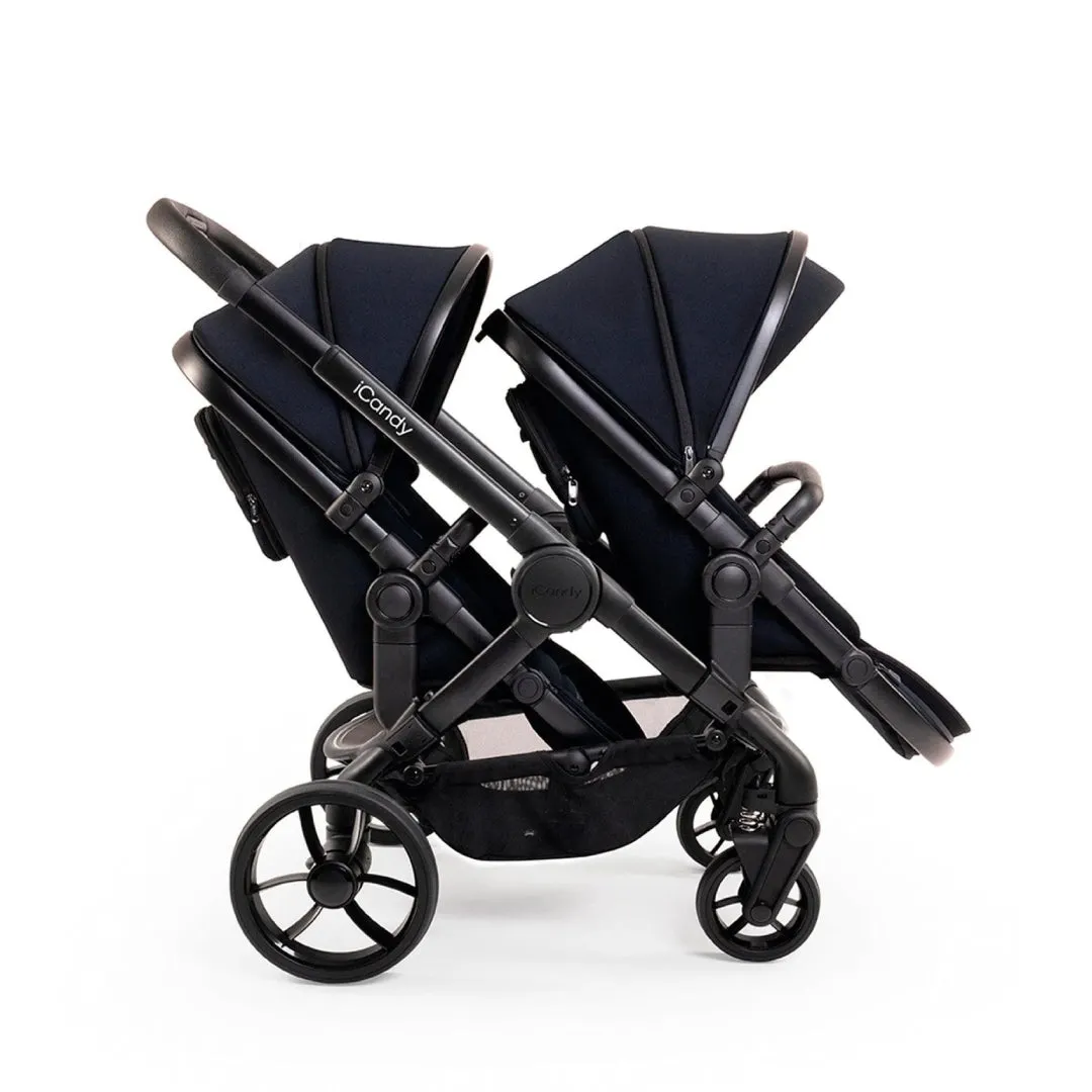 iCandy Peach 7 Pushchair and Carrycot Double - Black Edition