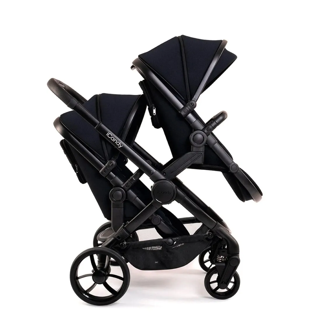 iCandy Peach 7 Pushchair and Carrycot Double - Black Edition