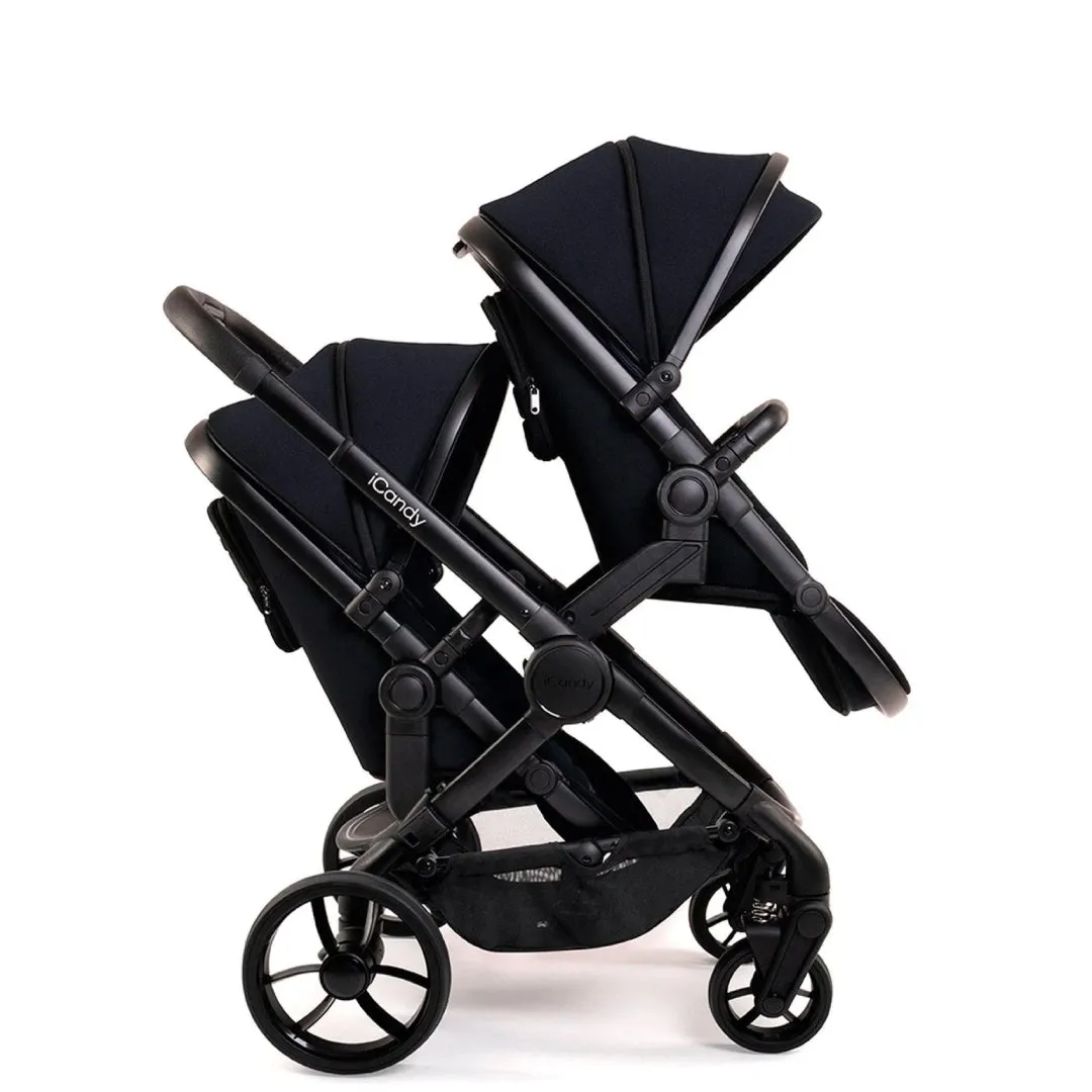 iCandy Peach 7 Pushchair and Carrycot Double - Black Edition