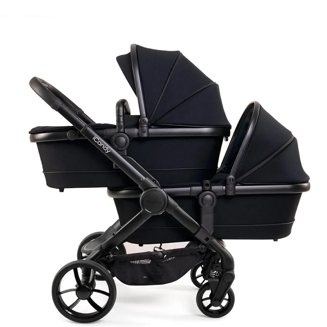 iCandy Peach 7 Pushchair and Carrycot Twin - Black Edition